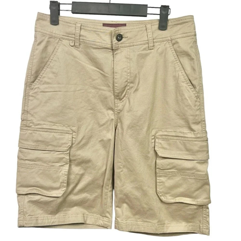 Alesbury Men's Cargo Shorts Size 29 Khaki Pockets Stretch Outdoors Fishing